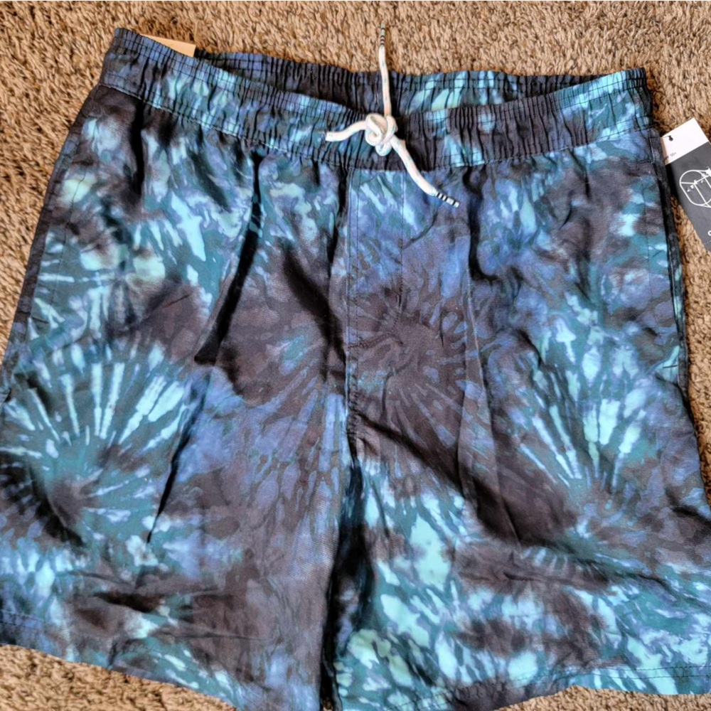 Original Use Blue and Black Tie-Dye Shorts